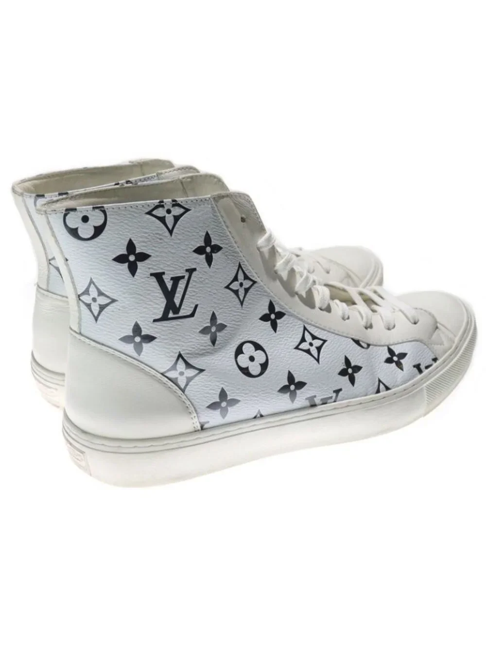 Louis Vuitton 21 SS Tattoo Line Monogram Leather High Cut Sneakers Ld0231 - Picture 3 of 6